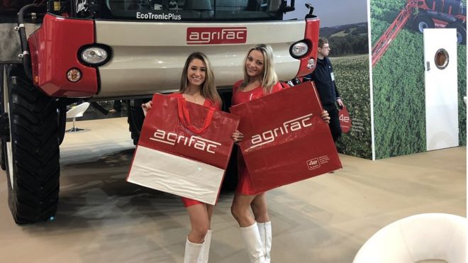 Critics said the use of female models at the show does not encourage women in the farming industry (Photo: Agrifac)