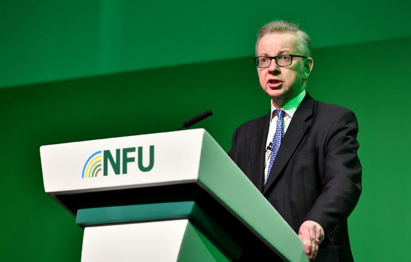 Michael Gove said UK agriculture would not be exposed to the threat of a zero tariff regime