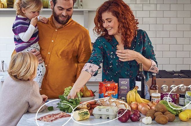 The advert depicts butter and free-range eggs from local farmers being used by a family (Photo: Farmdrop)