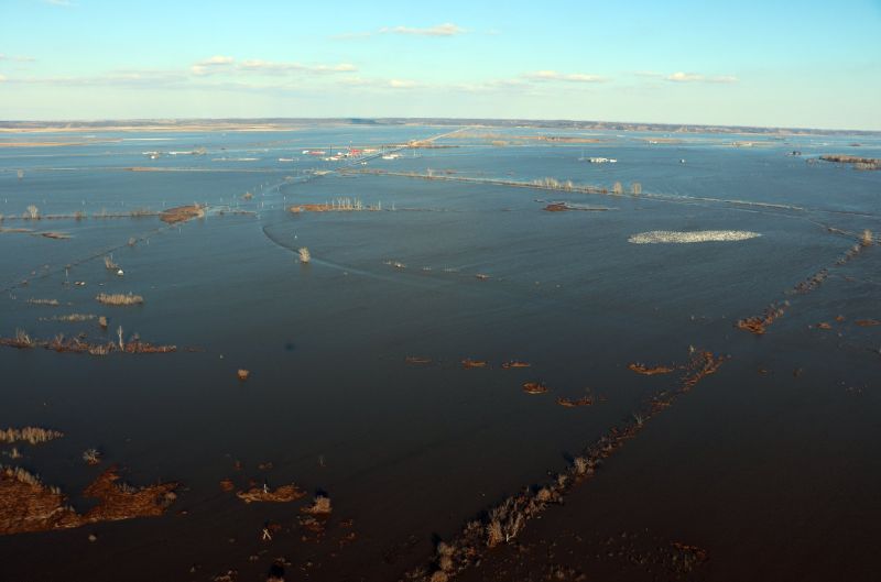 The flooding is said to be the worst in the state's history (Photo: Nebraska State Patrol/Twitter)