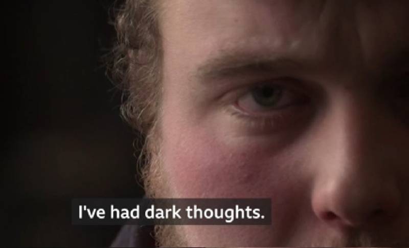 Ayrshire dairy farmer Jonathan McCamley, 22, spoke of his battle with mental health (Photo: BBC News)