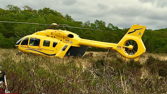 Two men have died following the collapse of a wall at a farm in Scotland (Photo: Scottish Air Ambulance)