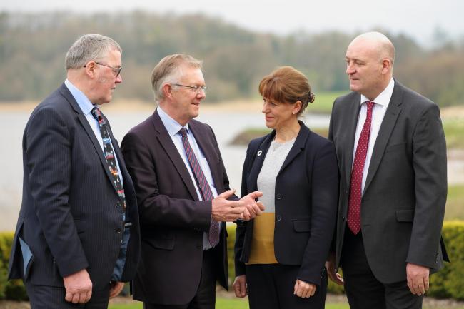 (L-R) Andrew McCornick of NFU Scotland; Ivor Ferguson of the UFU; Minette Batters of NFU, and John Davies of NFU Cymru