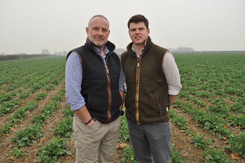 Agronomist Sean Sparling (L) with George Baxter, from Cambridgeshire Federation of Young Farmers’ Clubs