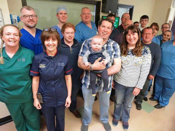 The farmer, who lost hand in an on-farm accident, has donated thousands to the ward which treated him (Photo: Swansea Bay UHB)