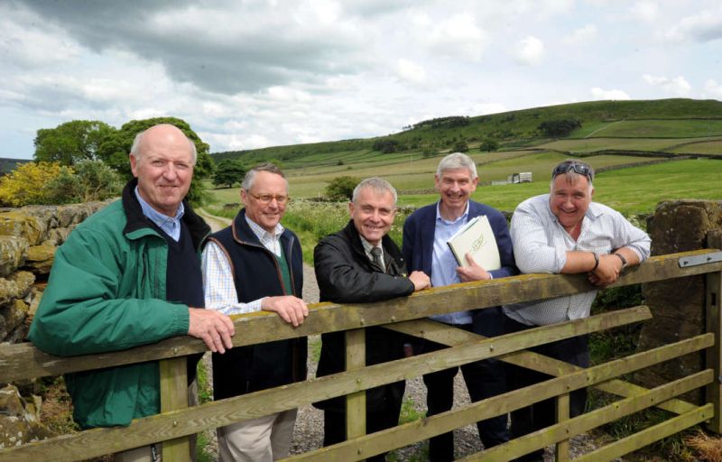 Robert Goodwill (centre) toured a North Yorkshire farm on the recent Open Farm Sunday