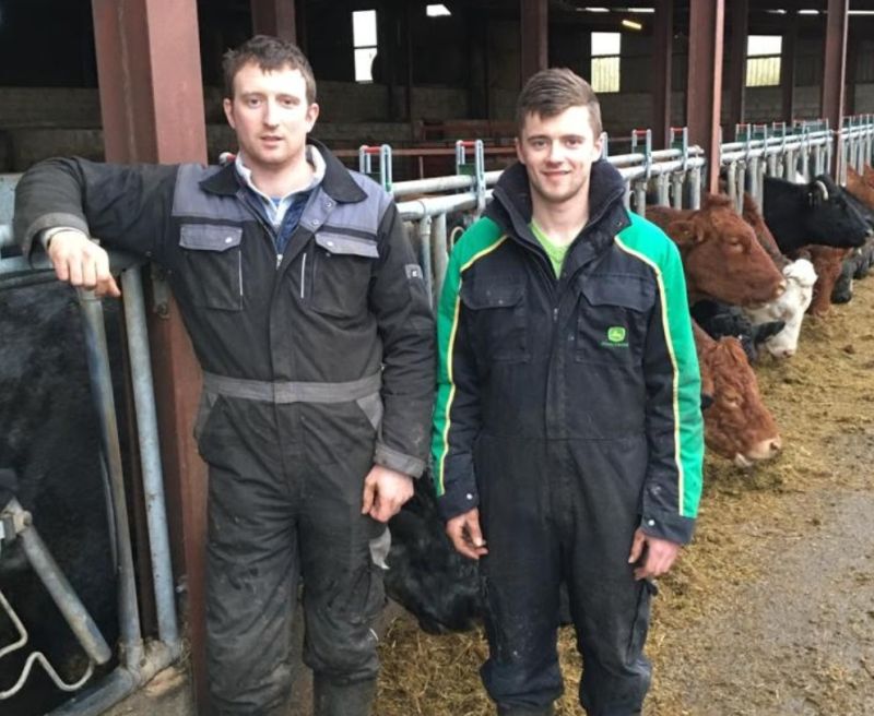 Morayshire brothers Craig Hendry (L) and Jack Hendry (R) at Craibstone Farm
