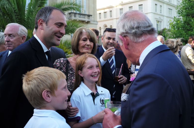 Iris Annabel (middle) with Ben Goldsmith (left) meeting Prince Charles in 2015 (Photo: Alan Davidson/Shutterstock) 