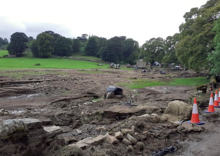 Neighbourhood Police Teams are checking isolated properties after the floods (Photo: Dales Police/Twitter)