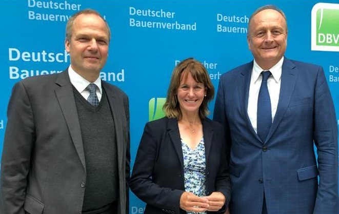 NFU president Minette Batters met with the German farming leader (R) to discuss future priorities