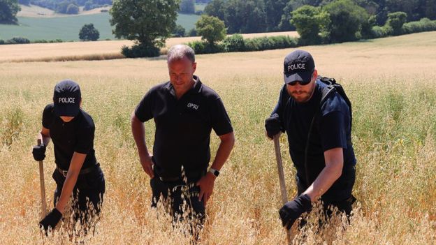 Police conducted a search around William Taylor's farmland (Photo: Hertfordshire Police)