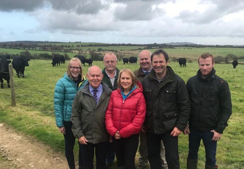 The Roberts' have raised concerns surrounding the viability of their sector with local MP Albert Owen (front left)