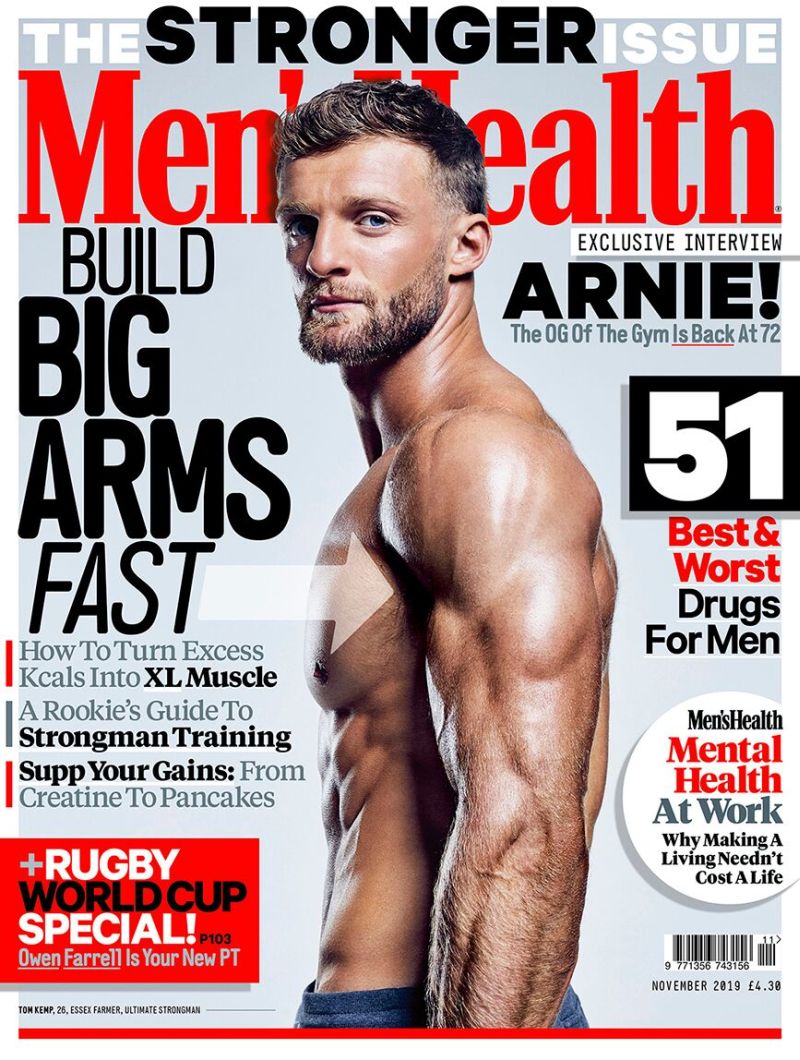 The farmer features on November's cover of Men's Health UK magazine