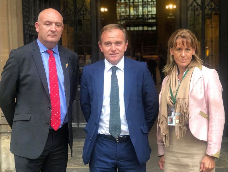 The beef crisis meeting was attended by George Eustice (centre), NFU's Minette Batters and NFU Cymru's John Davies