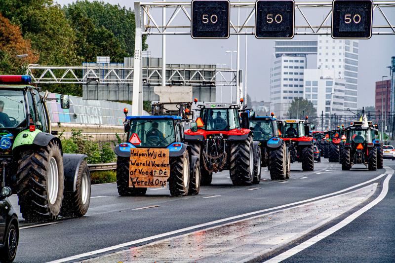 Thousands of farmers took to the road during a national day of protest in the Netherlands yesterday (Photo: Robin Utrecht/Shutterstock)