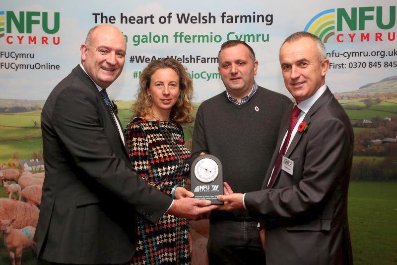 Jason Llewellin and family (centre) from St Ishmaels, Haverfordwest, have been announced as the winners of the inaugural Sustainable Agriculture Award