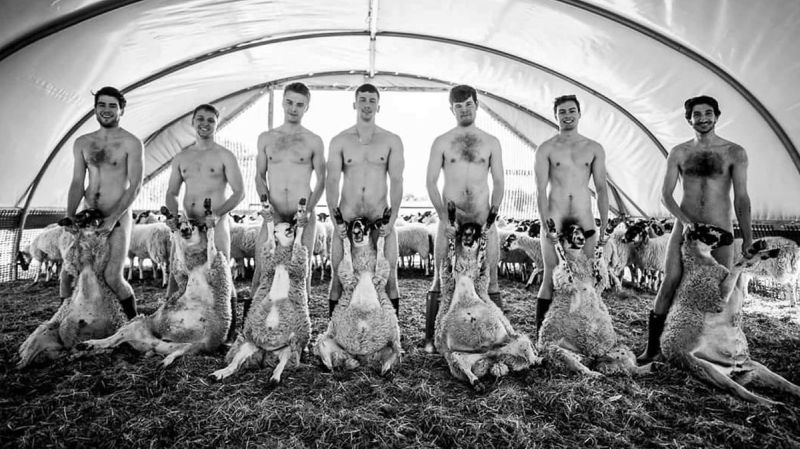 This image from the 2020 fundraising calendar has drawn criticism from vegan activists