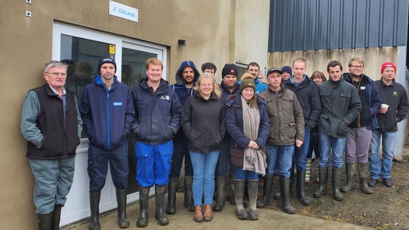 A group of young farmers toured the farm as part of the Farmers' Union of Wales (FUW) Academi