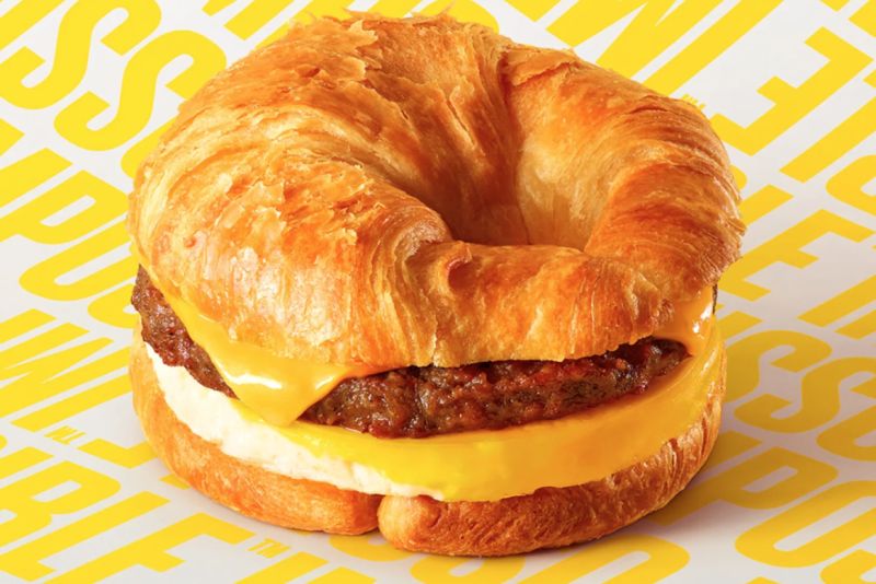 The plant-based 'pork' will feature in the firm's Croissan'wich at selected Burger King outlets in the US (Photo: Impossible Foods)