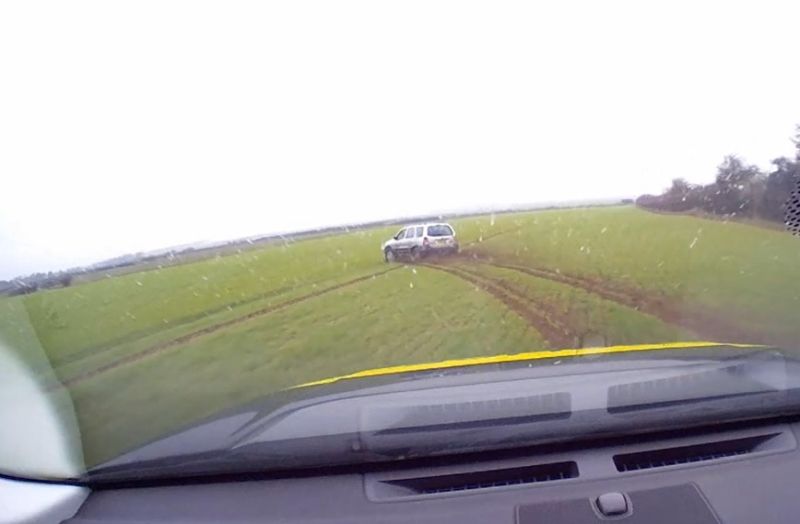 The high-speed police pursuit led to £200 worth of damage to crops (Photo: Cambridgeshire Police)