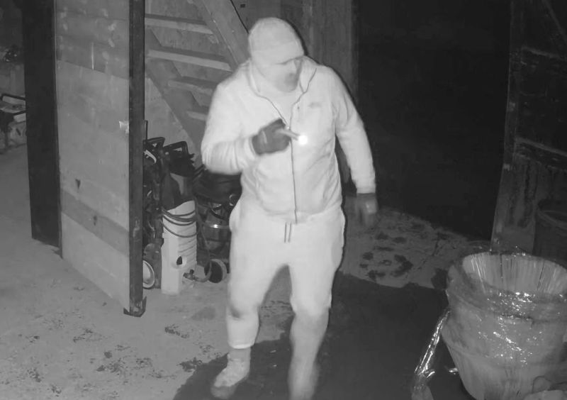 A CCTV image of a man has been issued following a burglary at a Northamptonshire farm