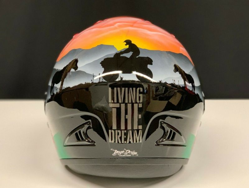 This one-of-a-kind Nitro ATV helmet is designed by the well-known Welsh farmer Gareth Wyn Jones