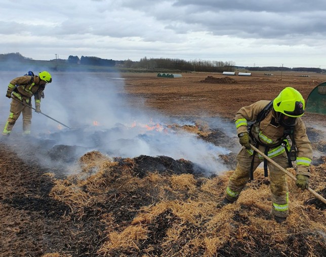 The farm fire covered 75 square metres (Photo: North Yorkshire Fire and Rescue/Twitter)