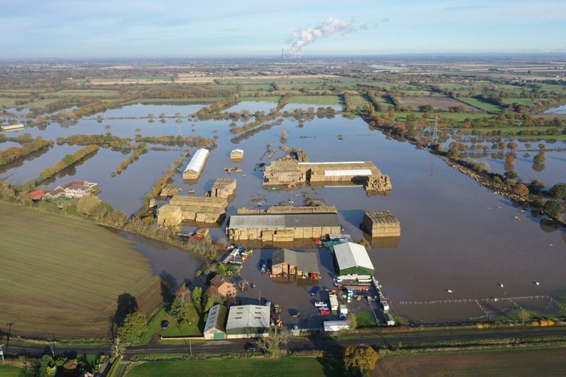 Large swathes of farmland in England were flooded for most of February