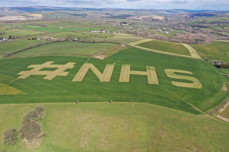 Farmer Matthew Alford displayed a huge level of gratitude for NHS nurses and doctors (Photo: Barnaby Newell)