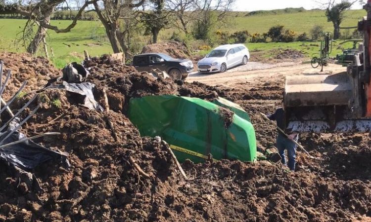 The stolen farm machinery was discovered buried on farmland (Photo: PSNI)