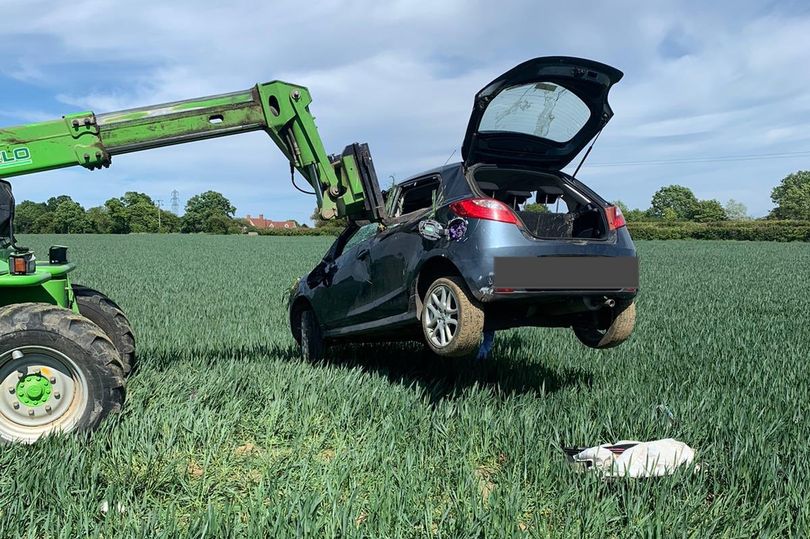 The Essex farmer helped police recover the car that had flipped onto its roof (Photo: @EP_RPU_North)