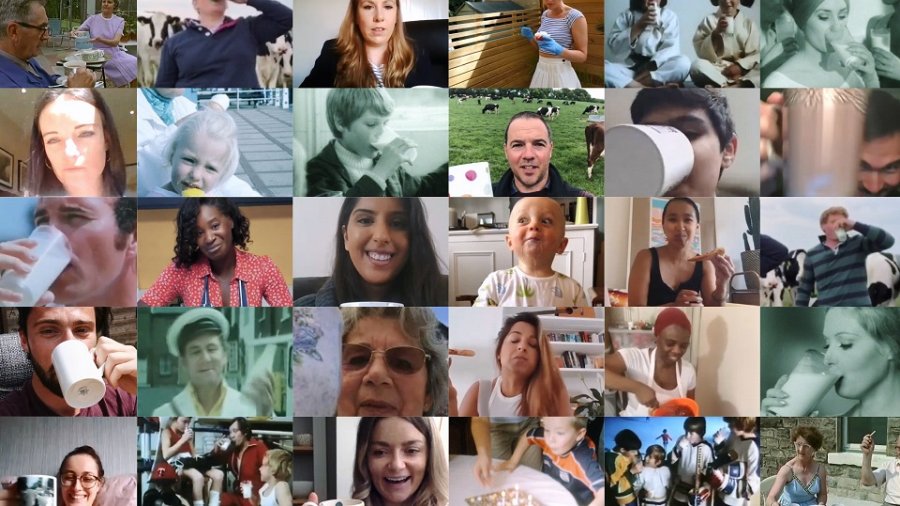 The new dairy advert will feature a selection of iconic British milk adverts seen on screens over the years