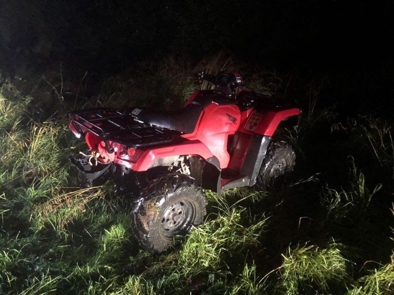The stolen quad bike was returned to the farmer after police tracked it down