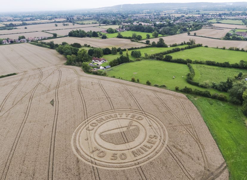 A Buckinghamshire farmer has unveiled a crop circle to raise awareness of buying local