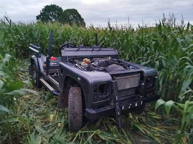 The stolen vehicle was in the process of being stripped of its parts, according to police (Photo: Warwickshire Police Operational Patrol Unit)