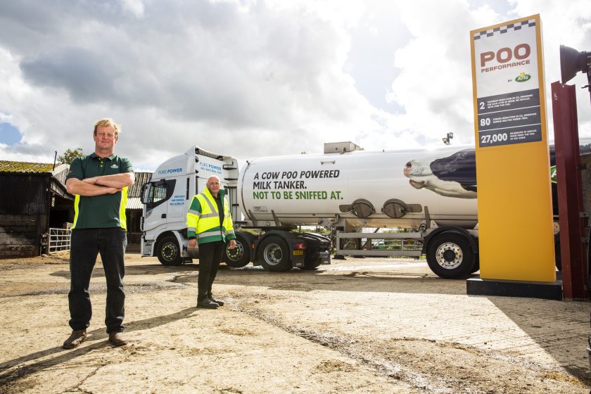 Manure from 500 cows – around 190 tonnes of slurry each week – will create 27,000kg of biofuel to power the trial vehicles