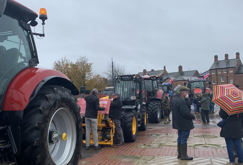 Farmers demonstrated against moves to permit lower-quality food imports post-Brexit (Photo: Save British Farming)