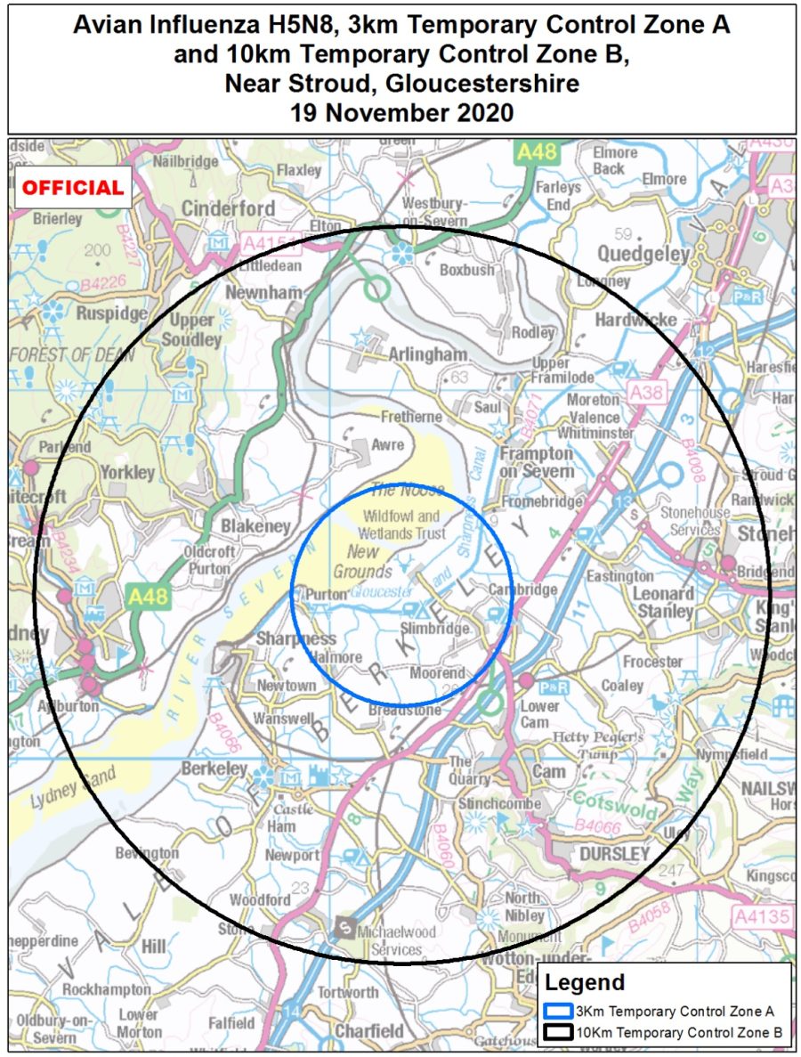 The location of the new Gloucestershire outbreak (Photo: Defra)