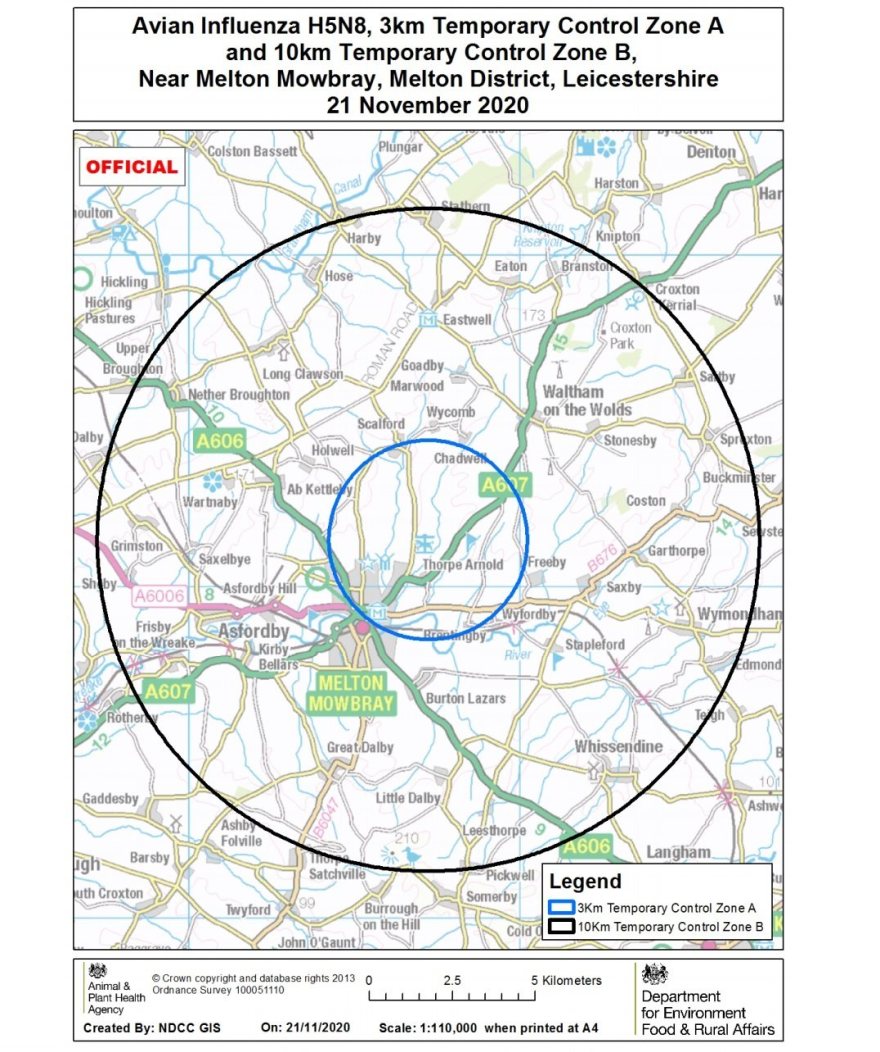 The location of the new Leicestershire outbreak (Photo: Defra)