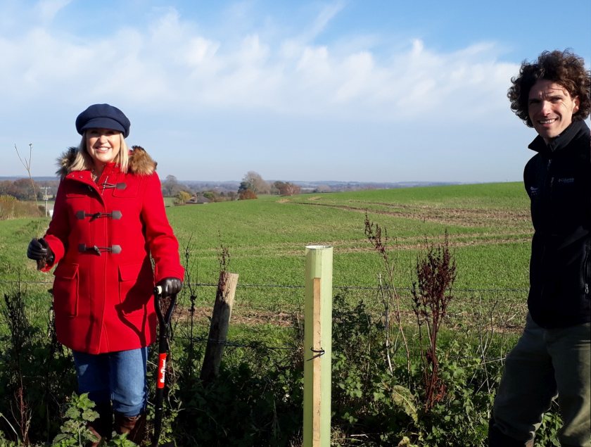 TV presenter Nicki Chapman planted the first tree at Hamilton Farm, near Beauworth