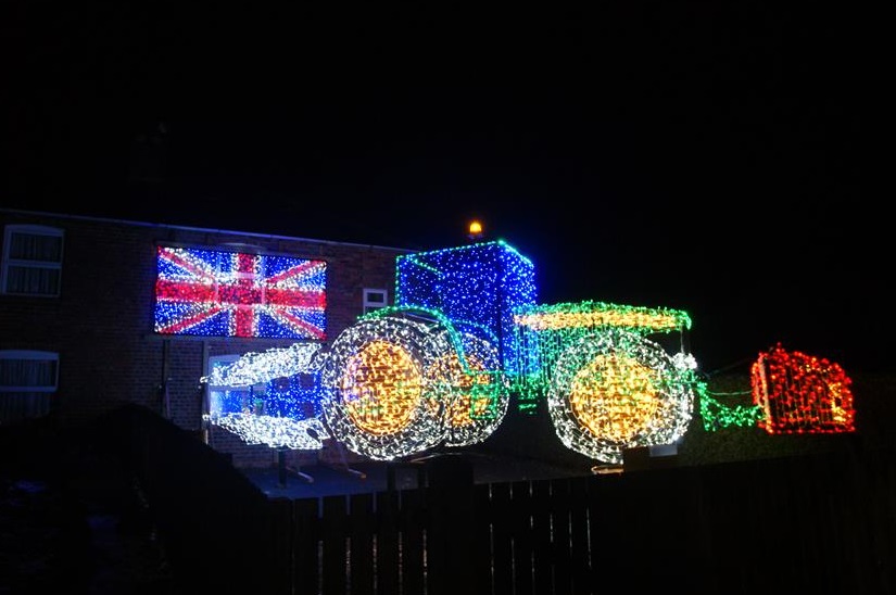 A replica of a John Deere 6155m has been made with lights (Photo: Andrew Wilkinson/The Christmas Tractor)
