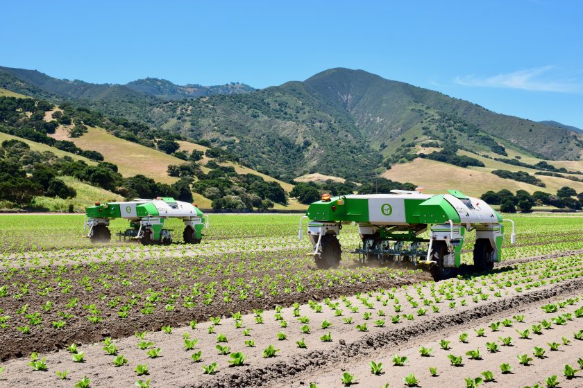 The ‘Dino’ navigates using GPS provided by the RTK system that is commonly used by tractor autosteer systems