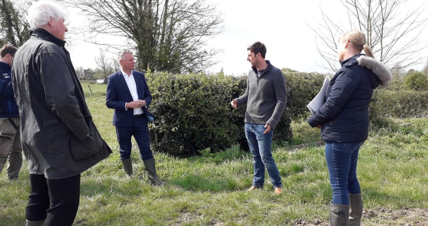 Shadow Defra Secretary Luke Pollard (second left) heard the key issues affecting farmers in the Fens