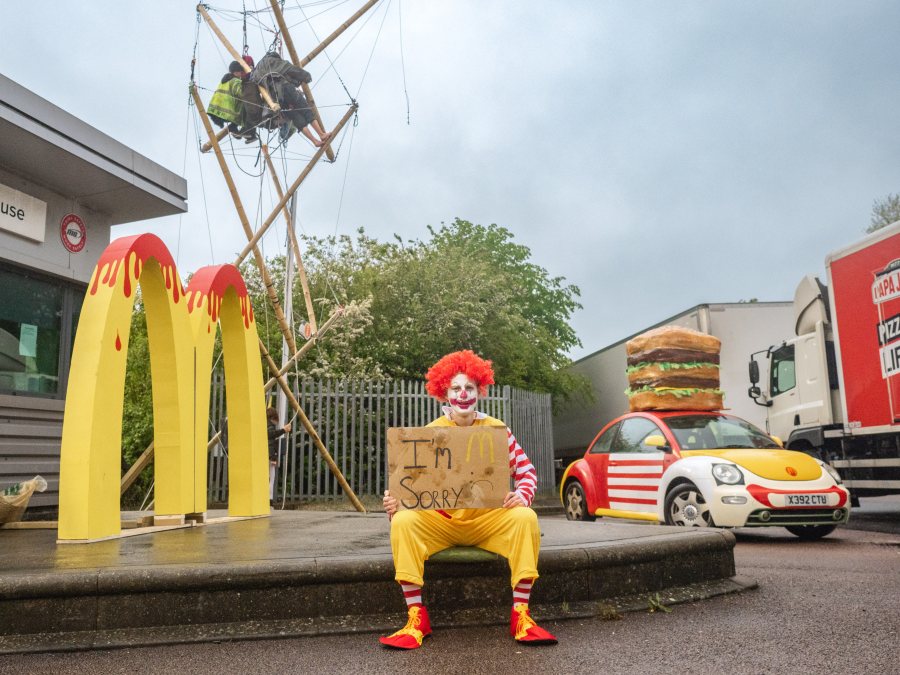 The activists demand McDonald’s turns fully plant-based by 2025 (Photo: Animal Rebellion)