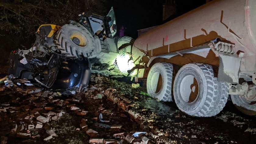 As a result of the crash damage, a large amount of slurry spilled onto the A19 (Photo: North Yorkshire Police)