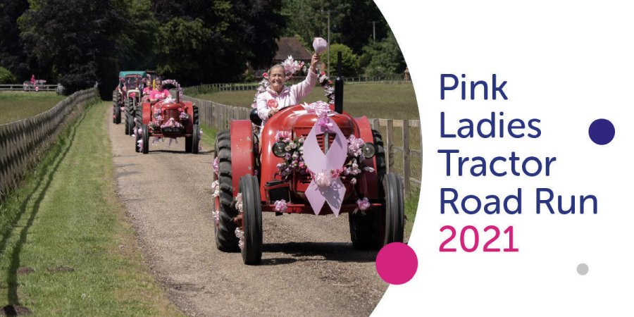 The annual tractor road run is in aid of Cancer Research UK's breast cancer appeal