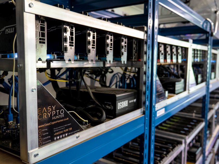 The mining rigs are the size of a suitcase and carry out complex computations