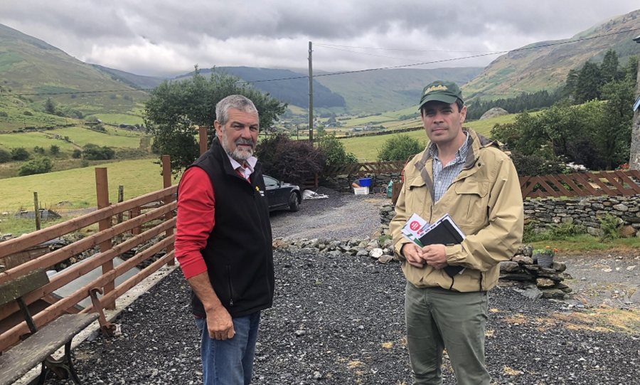 Farmers highlighted to Robin Millar MP (R) how tree planting has had a 'detrimental effect' on their local area