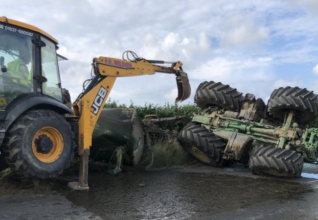 The farmer suffered no injuries in the crash (Photo: Padstow Community Fire Station)