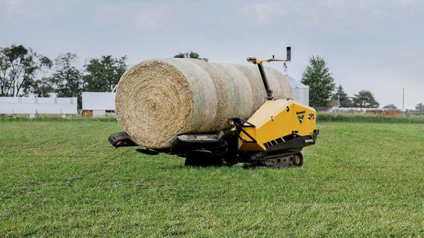 'Bale Hawk' travels via onboard sensors to locate bales, pick them up and move them (Photo: Vermeer)